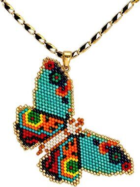 Stunning Beaded Butterfly Necklace | Colorful Glass Beads & Durable Stainless